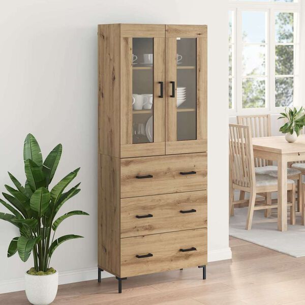 vidaXL Highboard mit Schubladen 2 pcs Artisan-Eiche Holzwerkstoff
