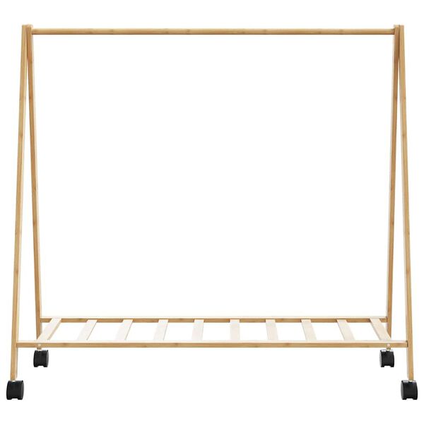 vidaXL Kleiderst&auml;nder mit Ablagen und Rollen 106x34x106,5 cm Bambus