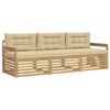 vidaXL Outdoor-Sofagarnitur mit Kissen 3 pcs Wei&szlig; und Beige Polyester
