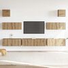 vidaXL 7-tlg. TV-Schrank-Set Wandmontage Artisan-Eiche Holzwerkstoff