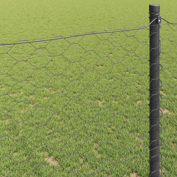 vidaXL Hexagonzaun Grau 1,5 x 100 m PVC