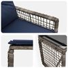 vidaXL Gartenm&ouml;bel-Set mit Kissen 5 pcs Grau und Marineblau
