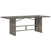 vidaXL Gartentisch mit Glasplatte Grau 190x80x75 cm Poly Rattan