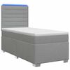 vidaXL Boxspringbett mit Matratze Hellgrau 80 x 200 cm Stoff
