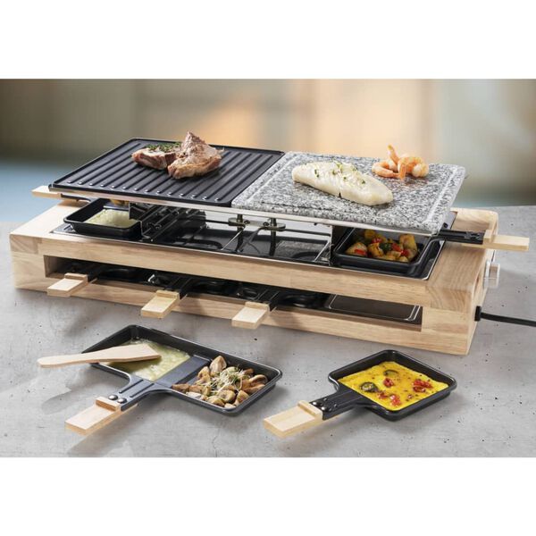 Bestron Raclette-Grill ARG300BW 1500 W Schwarz Holz XL
