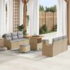 vidaXL Garten-Sofa-Set mit Kissen mit Kissen 9 pcs Beige und Hellgrau