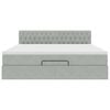 vidaXL Ottoman-Bett mit Matratze & LEDs Hellgrau 180x200 cm Samt