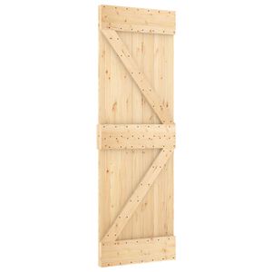 vidaXL Schiebet&uuml;r NARVIK Nat&uuml;rlich und Schwarz 70 x 210 cm (152,5 cm)