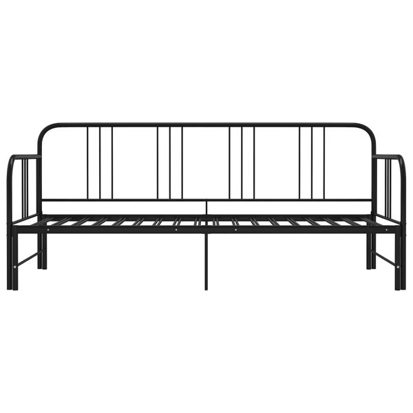 vidaXL Tagesbett Ausziehbar Schwarz Metall 90x200 cm