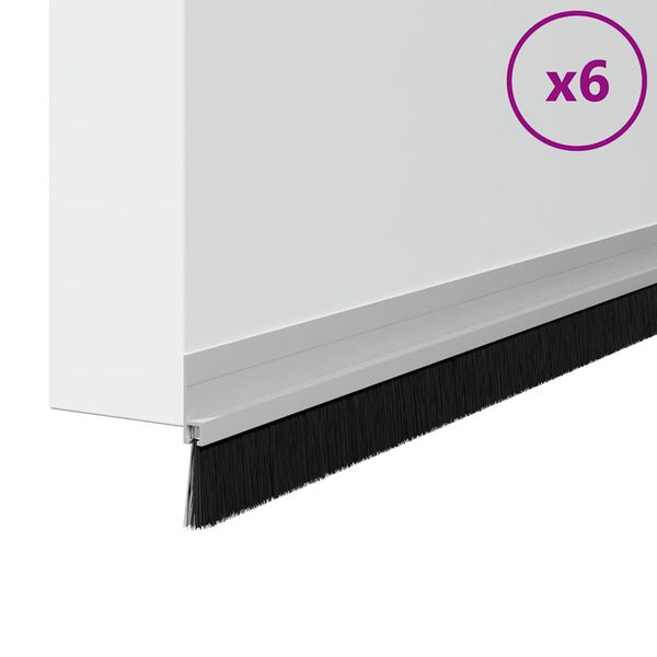 vidaXL Selbstklebende T&uuml;rb&uuml;rstendichtungen 6 pcs Silber 100 cm