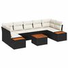 vidaXL Garten-Sofa-Set mit Kissen 8 pcs Schwarz Poly Rattan