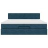vidaXL Ottoman-Bett mit Matratzen & LED Dunkelblau 200x200 cm Samt