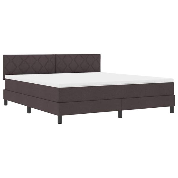 vidaXL Boxspringbett mit Matratze Dunkelbraun 180 x 200 cm Stoff