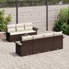 vidaXL Gartensofa-set mit Kissen 8 pcs Braun und Creme Poly-Rattan