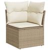 vidaXL 6-tlg. Garten-Sofagarnitur mit Kissen Beige Poly Rattan Akazie