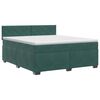 vidaXL Boxspringbett mit Matratze Dunkelgr&uuml;n 140 x 190 cm Samt