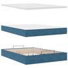 vidaXL Ottoman-Bett mit Matratze & LEDs Dunkelblau 140x190 cm Samt