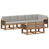 vidaXL Outdoor-Sofagarnitur 8 pcs Nat&uuml;rlich und Hellgrau Polyester