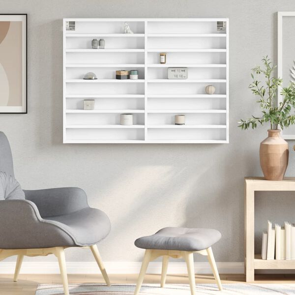 vidaXL Vitrinenschrank Wei&szlig; 100x8,5x75 cm Holzwerkstoff