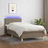 vidaXL Boxspringbett mit Matratze & LED Taupe 90x200 cm Stoff