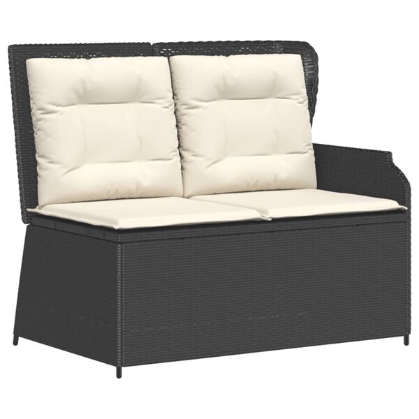 vidaXL 6-tlg. Garten-Lounge-Set mit Kissen Schwarz Poly Rattan