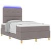 vidaXL LED Boxspringbett mit Matratze Taupe 120 x 200 cm Stoff
