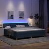 vidaXL LED Boxspringbett mit Matratze mit LED Blau 200 x 200 cm Stoff