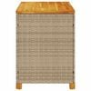 vidaXL Gartentruhe Beige 110x55x63 cm Poly Rattan Akazienholz