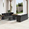 vidaXL Gartensofa-set mit Kissen 12 pcs Schwarz Poly-Rattan