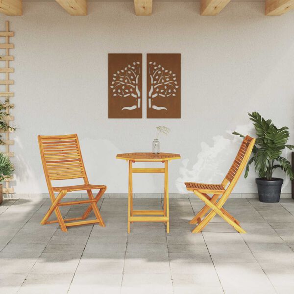 vidaXL Klapp Bistro Set 3 pcs Braun Akazie Massivholz