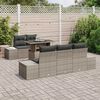 vidaXL Sofa Set mit Kissen 6 pcs Grau Poly-Rattan