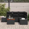 vidaXL Gartensofa-set mit Kissen 5 pcs Schwarz Poly-Rattan