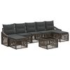 vidaXL Gartensofa-set 8 stk. Grau Poly-Rattan