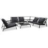 vidaXL 5-tlg. Garten-Lounge-Set mit Auflagen Aluminium Dunkelgrau