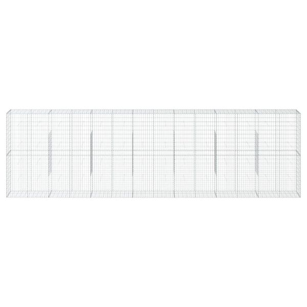 vidaXL Gabione mit Deckel 700x50x200 cm Verzinktes Eisen