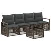 vidaXL Gartensofa-set 5 stk. Grau Poly-Rattan