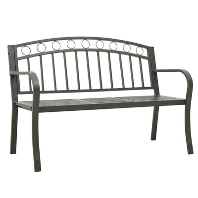 vidaXL Gartenbank mit Tisch 125 cm Stahl Grau