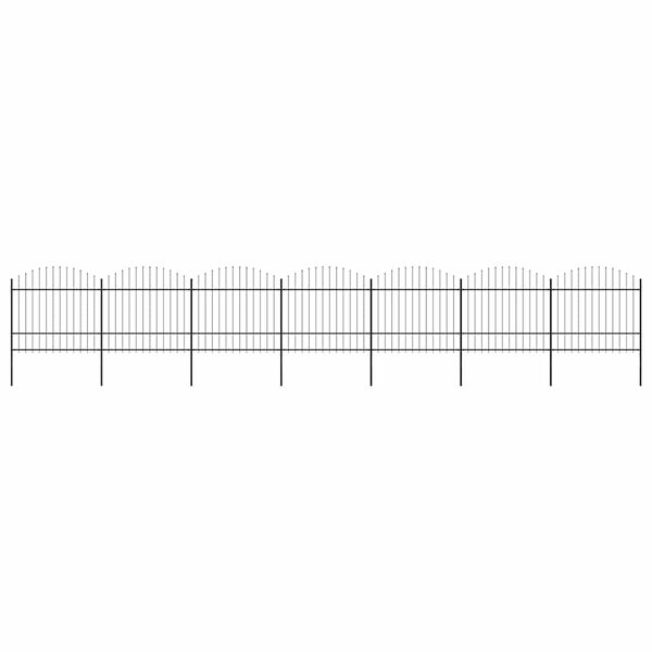 vidaXL Gartenzaun mit Speerspitze Stahl 1248 x 175 cm Schwarz