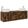 vidaXL Badezimmerschrank-Set 3 stk. Ger&auml;ucherte Eiche