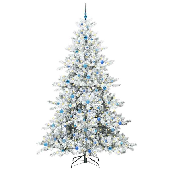 vidaXL K&uuml;nstlicher klappbarer Weihnachtsbaum Wei&szlig; 240 cm PVC und Stahl