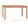 vidaXL 7-teiliges Garten-Ess-Set 140 x 80 cm Massivholz Teak