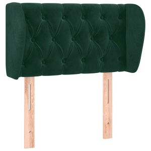 vidaXL Kopfteil mit Ohren Dunkelgr&uuml;n 83x23x78/88 cm Samt