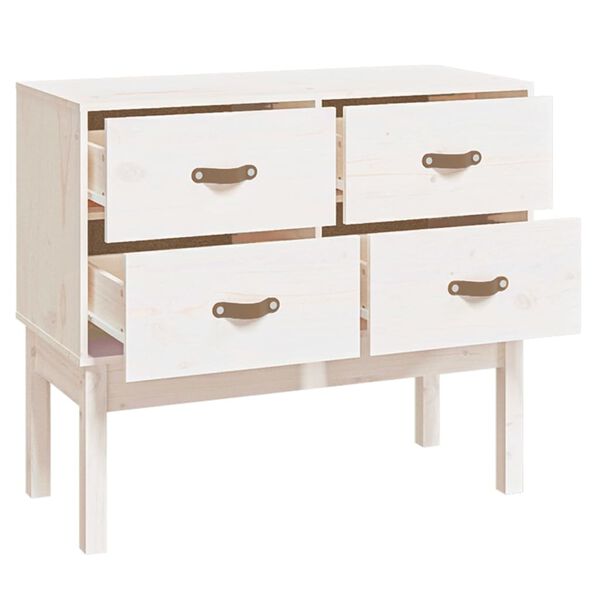 vidaXL Konsolenschrank Weiß 90x40x78 cm Massivholz Kiefer