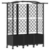 vidaXL Hochbeet mit Rankgitter und Dach Schwarz 163 x 40 x 144 cm PP