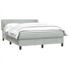 vidaXL Boxspringbett mit Matratze Hellgrau 160x210 cm Samt