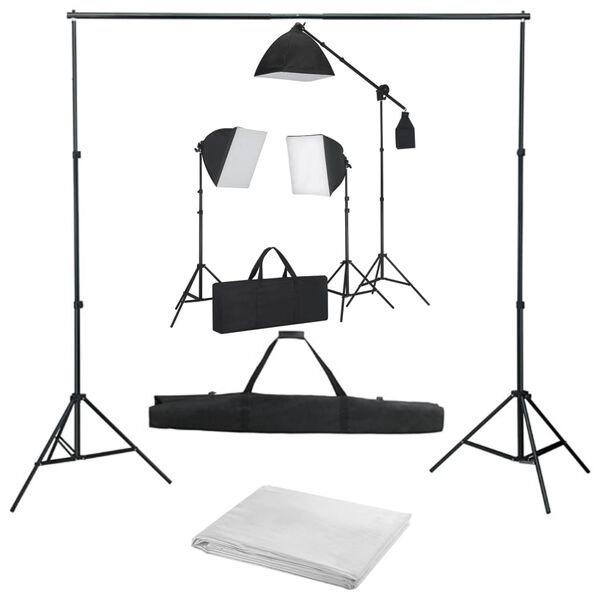 vidaXL Fotostudio-Set mit Softbox-Leuchten und Hintergrund