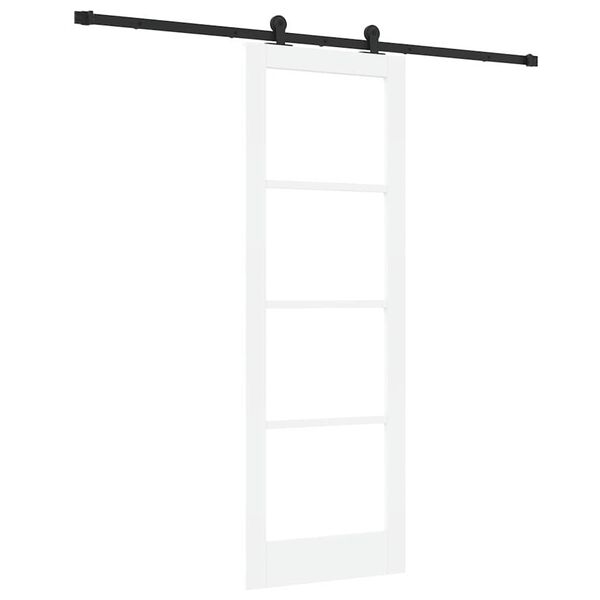 vidaXL Schiebet&uuml;r ORKDAL Wei&szlig; 73,5 x 211 cm Massivholz Kiefer und Glas