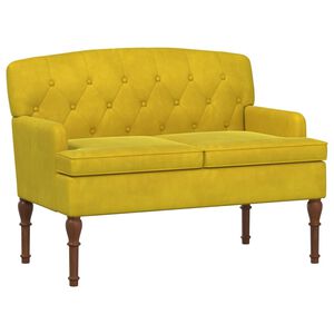 vidaXL Zweisitzer mit Knopfheftung Hellgelb 111 x 65 x 79 cm Samt