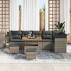 vidaXL Garten-Sofa-Set mit Kissen mit Speicher 9 pcs Grau