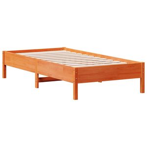 vidaXL Massivholzbett ohne Matratze Wachsbraun 90x190 cm Kiefernholz